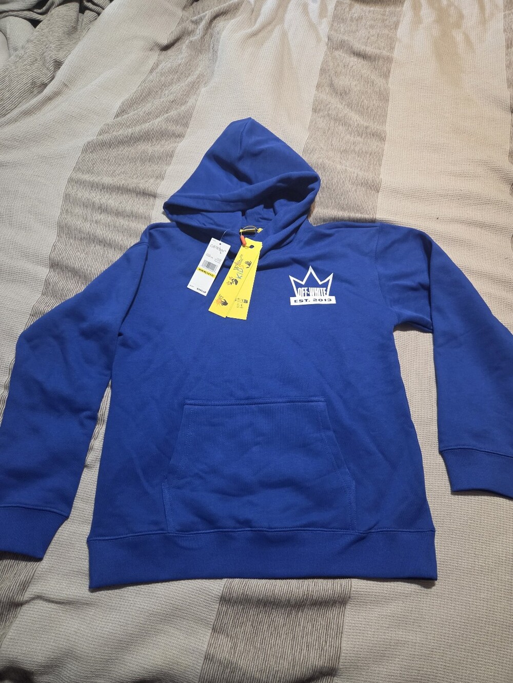 Off-White Kids Blue Crown Logo Pullover Hoodie
